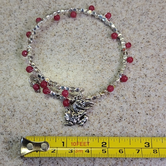 Bracelet K U Team. Silver/Red. ADJUSTABLE - Picture 5 of 6